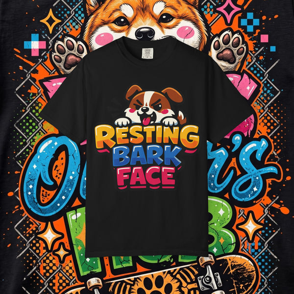Resting Bark Face T-Shirt — Cute Dog Graphic Tee for Dog Lovers