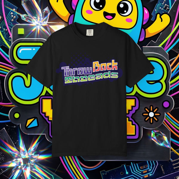 Throwback Threads T-Shirt — Retro Neon 90s Graphic Tee