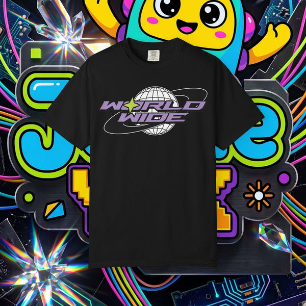 Worldwide Logo T-Shirt — Retro Planet Globe Graphic Tee