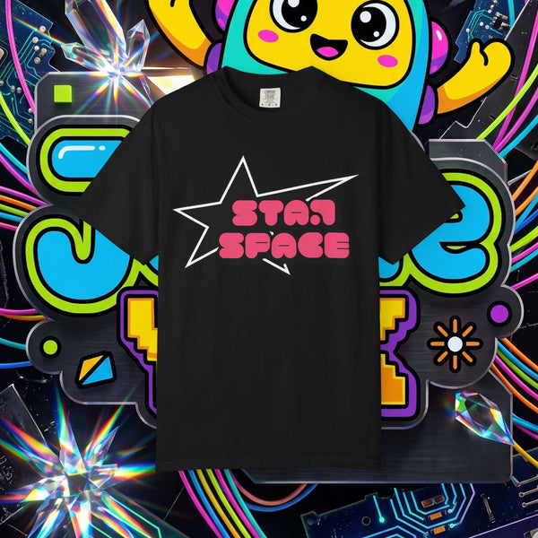 Star Space Graphic T-Shirt — Retro Bubble Text Tee