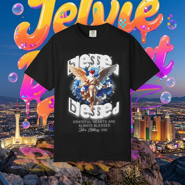 Blessed Angel Graphic T-Shirt — "Blessed" Inspirational Faith Tee