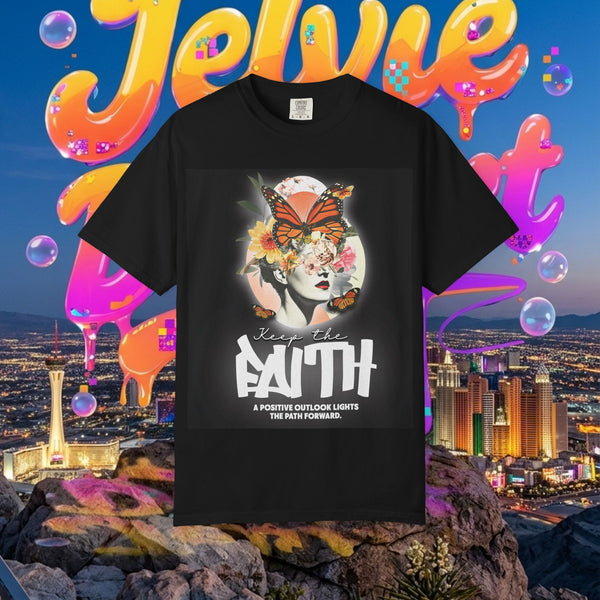Faith Graphic T-Shirt — Butterfly Collage Inspirational Tee