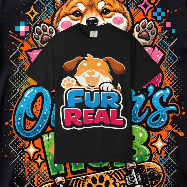 Fur Real Dog Graphic Tee — Cute Puppy Paw Design, Funny Pet Lover Shirt